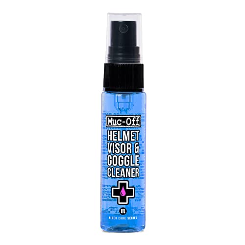 Muc-Off Helm-, Visier- und Brillenreiniger, 30 ml - Antibakterielles, Biologisch Abbaubares Reinigungsmittel Desinfektionsmittel Spray für Fahrrad- und Motorradhelme und Brillen