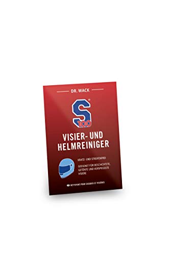 DR. WACK - S100 Visier- & Helmreiniger Tuch - Schnelle & kratzfreie Reinigung für unterwegs - Reinigungstuch für Motorradhelm - Für alle Visiere geeignet - Hochwertige Motorradpflege