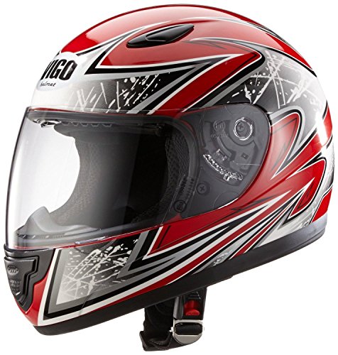 Protectwear SA03-RT-XXS Kinder Motorradhelm, Integralhelm, Größe XXS (Youth M), Rot/Silber