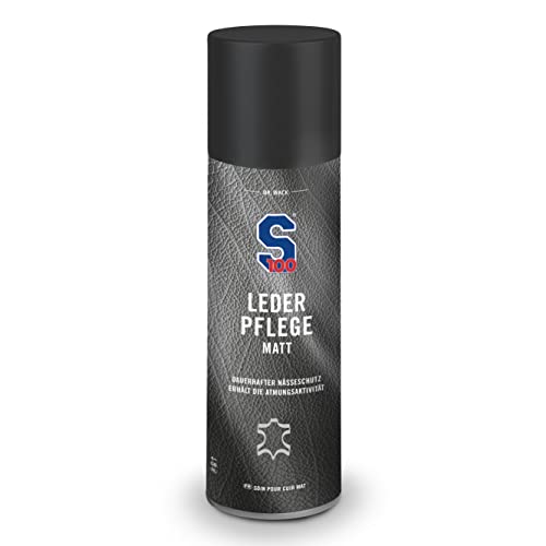 DR. WACK - S100 Leder-Pflege matt 300 ml - Farbloses Lederpflege Spray für Motorradbekleidung - Erhalt des Matteffekts & Schutz vor Nässe - Für Glatt- & Rauleder geeignet - Hochwertige Motorradpflege