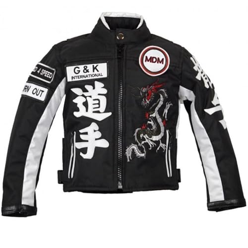 MDM Motorradjacke für Knder, Bikerjacke, Racing Jacke, (L)