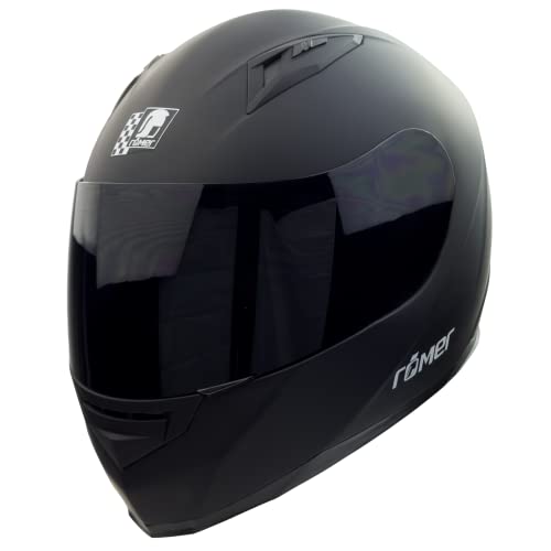 Römer moderner Integralhelm alltagstauglicher Motorradhelm für Damen und Herren, Matt Schwarz, Größe S