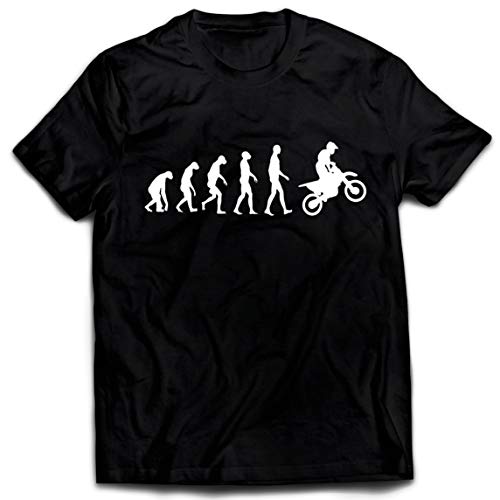 lepni.me Männer T-Shirt Motocross-Evolution Dirtbike-Motorradausrüstung Offroad-Rennbekleidung (5XL Schwarz Weiß)