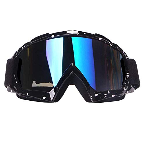 4-FQ Motocross Brille, Crossbrille, Hochwertige Motorradbrillen, ATV Dirt Bike Off Road Racing MX-Fahrbrille, Anti Fog UV Schutzbrille mit Double Lens Schaumstoffpolsterung (Schwarz)