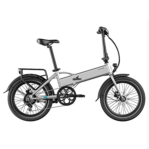 LEGEND EBIKES Monza, E Bike Elektrofahrrad Herren und Damen, Fahrrad Auswechselbare Batterie 36V 14Ah, 25km/h, Elektrofahrräder 250W, E-Bike Klapprad 6 Gänge, Räder 20 ", Smartbike Silber