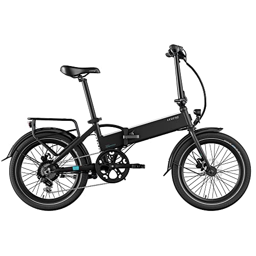 LEGEND EBIKES Monza, E Bike Elektrofahrrad Herren und Damen, Fahrrad Auswechselbare Batterie 36V 14Ah, 25km/h, Elektrofahrräder 250W, E-Bike Klapprad 6 Gänge, Räder 20 ", Smartbike Schwarz