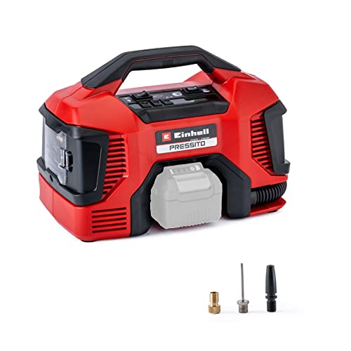 Einhell Hybrid-Kompressor PRESSITO Power X-Change (18 V, max. 11 bar, 31 cm Schlauchlänge, inkl. 3-tlg. Adapter-Set, ohne Akku)