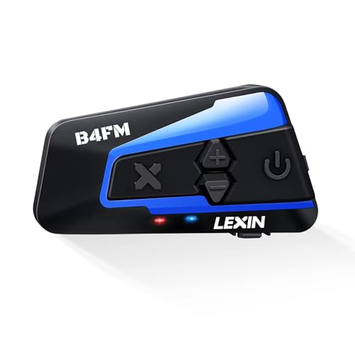 LEXIN B4FM Motorrad Intercom, Helm Headset für bis zu 10 Motorräder mit Reichweite von 2000m, DSP und CVC Geräuschunterdrückung Motorradhelm Kommunikationssystem mit Musikteilen Funktion