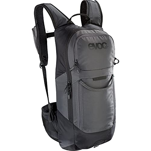 EVOC FR LITE RACE 10 Protektor-Rucksack ideal für Enduro-Rennen, Backpack (Fahrradrucksack mit LITESHIELD BACK Rückenprotektor, LITESHIELD SYSTEM AIR, Werkzeugfach, Größe: M/L), Carbon Grey/Black