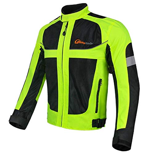 MH96_ITALY reflektierende sommer Motorradjacke mit abnehmbarem schutz, wasserdicht,atmungsaktiv, hohe Sichtbarkeit bei Nacht L