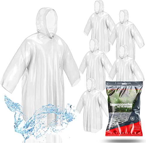 Travelfreund® 8x Einweg & Einmal Regenjacke mit Kaputze - Einheitsgröße - Regencape - Regenponcho -Fahrrad Regenumhang - transparent & wasserdicht für Erwachsene - Damen & Herren