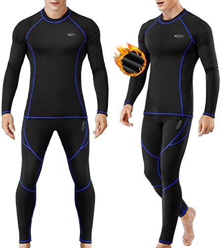 Thermounterwäsche Herren, Funktionsunterwäsche Skiunterwäsche Winter Thermowäsche Set Warm Weich Funktionswäsche atmungsaktiv Thermo Unterwäsche Thermounterhemd Thermounterhose für Männer Große XL