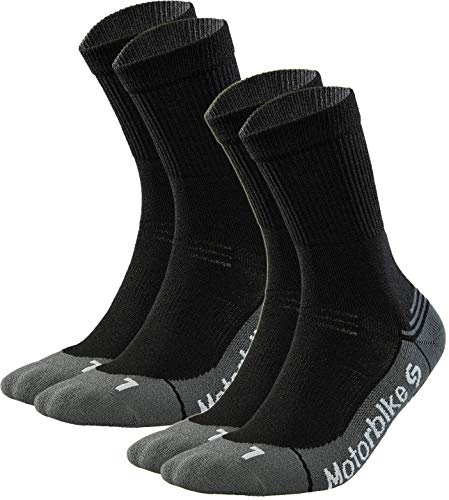 TODO Motorradsocken Herren Kurz Licht Atmungsaktiv Motor Socken Schwarz (41-43 EU, 2-paar Schwarz)