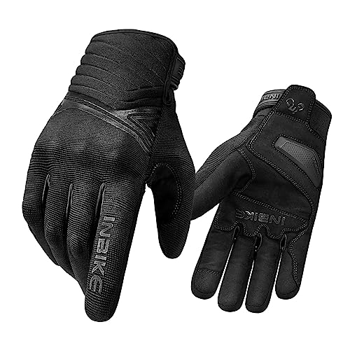 INBIKE Motorradhandschuhe Herren Damen Winter Warm Wasserdicht Winddicht mit Harter Schutz Motocross Motorrad Handschuhe Männer Schwarz XL IM902W