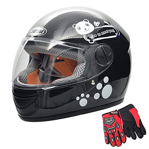 ZJRA Kid Fahrradhelm,Cartoon Vollvisierhelm Für Kinder,Snowboard Helm ATV Jungen Und Mädchen,DOT/ECE-Qualitätszertifizierung,Geeignet Für Alle Jahreszeiten,U