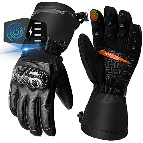 SHAALEK Beheizte Handschuhe Herren Damen - 7.4V Beheizbare Handschuhe Akku Beheizte Motorradhandschuhe Wiederaufladbar