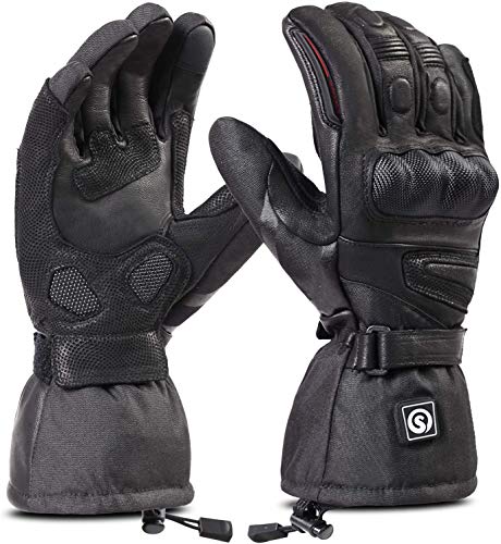 day wolf Beheizbare Handschuhe, Beheizbare Motorradhandschuhe, wasserdichte und Warme Motorradhandschuhe mit CE-Zertifizierung Wiederaufladbarem Lithium Ionen Akku Handschuhe 7.4V 2200MAH