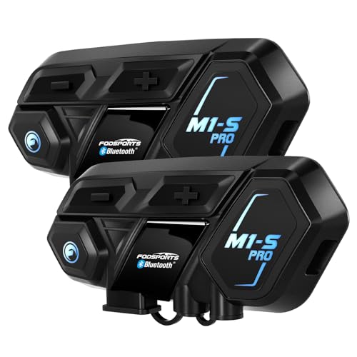 Fodsports Motorrad Bluetooth Intercom mit Musik Teilen, 8 Motorräder Helm Intercom Kommunikationssystem (2 Pack)