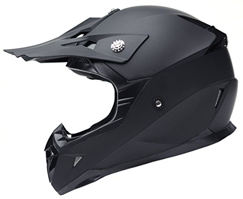 Motocross Motorradhelm Downhill Fullface Helm - Yema YM-915 Cross DH Enduro Quad Mountainbike BMX MTB Helm ECE für Damen Herren Erwachsene-Schwarz Matt-XL