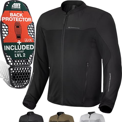 SHIMA OPENAIR Motorradjacke Herren - Leichte, Atmungsaktive Sommer Mesh Motorcycle Stadt Textiljacke Männer mit CE Schulter Ellbogen und Rückenprotektoren, Breitenverstellung (Schwarz, S)