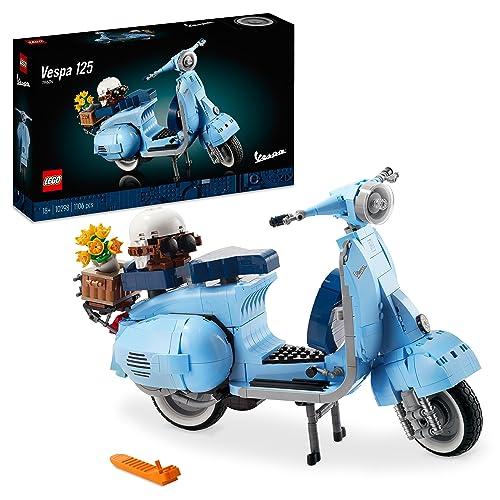 LEGO Icons Vespa 125, Motorrad-Modell zum Bauen, Vintage Roller aus Italien, Modellbausatz für Erwachsene, Austellungsstück als Zimmer-Deko, Geschenke für Frauen und Männer 10298