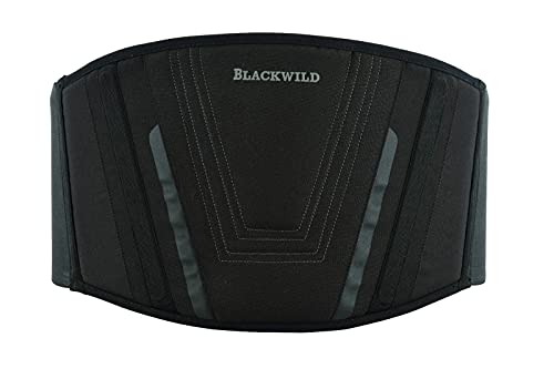 BLACKWILD Nierengurt Motorrad| Nierengurt Motorrad Herren und Damen, Grundschwarz | Effektive Stabilisierung nierenwärmer Lendenwirbelstütze Nierengurt (S = 80-90cm Bauchumfang)