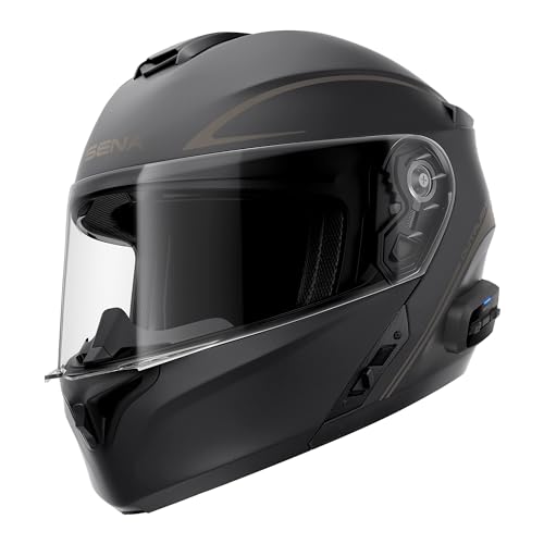 Sena Outrush R Bluetooth Klapphelm mit Intercomsystem (Schwarz, Größe XL)