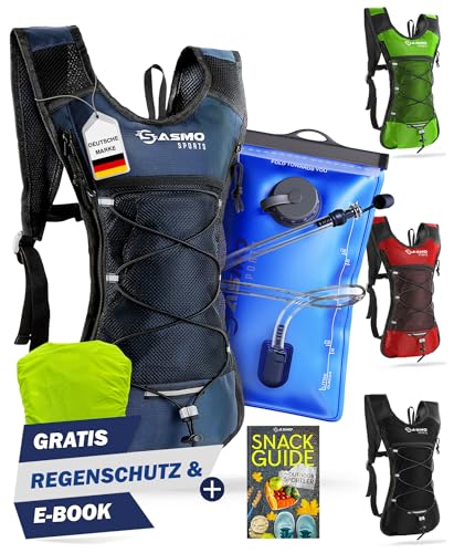 SASMO® Trinkrucksack mit Thermofach | Trinkrucksack Laufen - Ultraleicht 300g | Laufrucksack mit Trinkblase | Trinkrucksack Fahrrad | Laufen, Fahrradfahren & Joggen