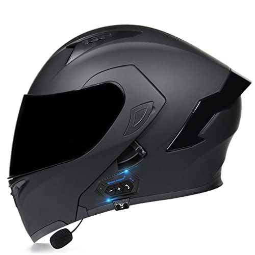 CTHYRRYK Motorradhelm Helm Motorrad mit Bluetooth Klapphelm ECE Zertifiziert Sturzhelm RollerHelm Integralhelm mit Sonnenblende für Herren Damen Erwachsene, L(Large)