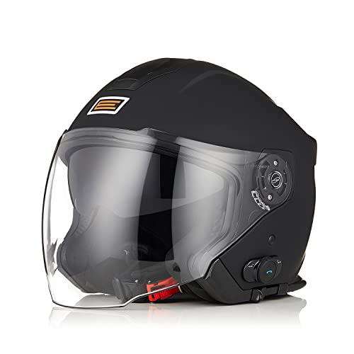 ORIGINE Motorradhelm Jethelm Roller Helm Bluetooth ECE Mit Doppel Visier