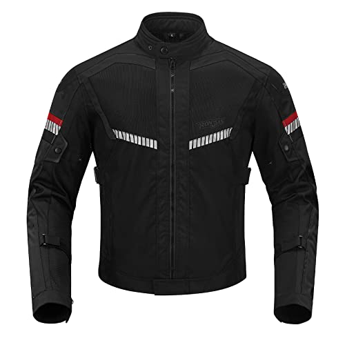 BORLENI Motorradjacke Sommer Herren Atmungsaktiver Panzerschutz Hochglanz Reflektierend XL