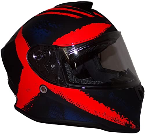 Kinder-Motorradhelm schwarz/orange/blau V151-OR-XXS (Youth L)