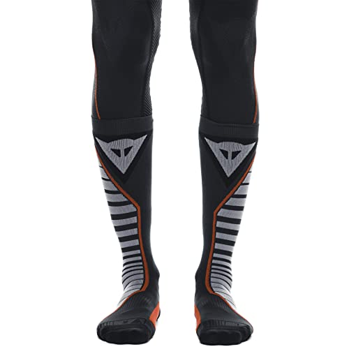 Dainese Thermo Long Socks, Motorrad Thermo Socken Lang Winter, für Damen und Herren, Schwarz/Rot, EU 45-47