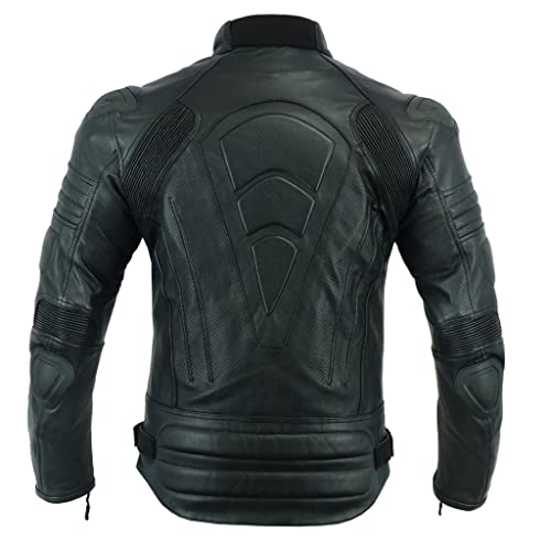 JACKET4U MBJ-22AIR Motorradjacke für Herren, perforiert, gepanzert mit externen Rüstungen, Schwarz , M