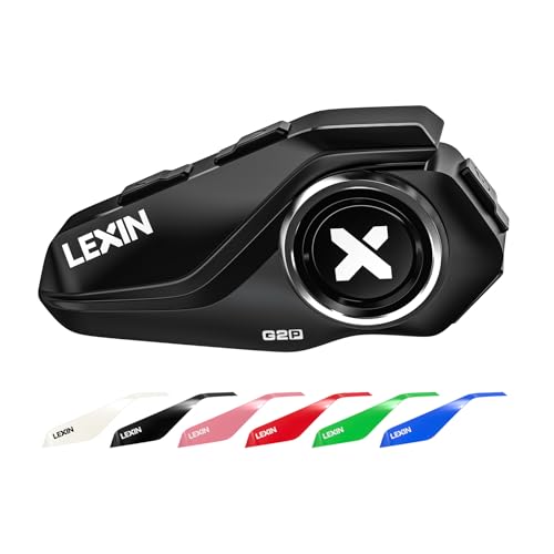 LEXIN G2 Motorrad Bluetooth Headset, Helm Kommunikationssystem für 2 bis zu 6 Personen in Reichweite von 1000m, Wasserdicht Freisprecheinrichtung mit FM Radio