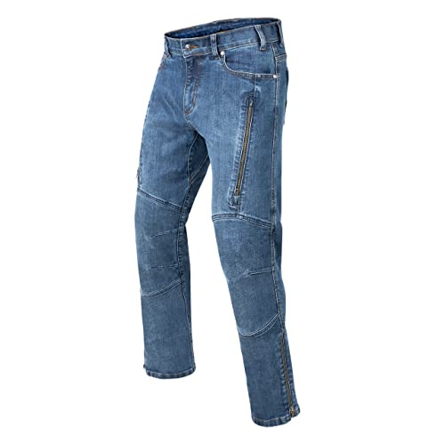 REBELHORN Hawk III Motorradjeans Herren | Aramidfaser Futter | Knie und Hüftprotektoren | 2 Belüftungskanäle mit Reißverschluss | Regular Fit