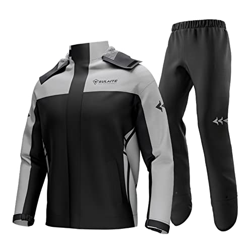 Lixada Wasserdichter Motorrad-Regenanzug für Männer und Frauen, Radfahren, Regenbekleidung, Jacke und Hose mit Aufbewahrungstasche