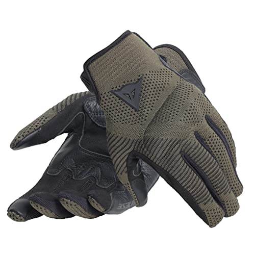 Dainese - Argon Gloves, Motorrad Handschuhe für Männer mit Knöchelschutz, Reißverschluß, Touchscreen Kompatibilität, Herren Motorrad Handschuhe XL, Weinblatt