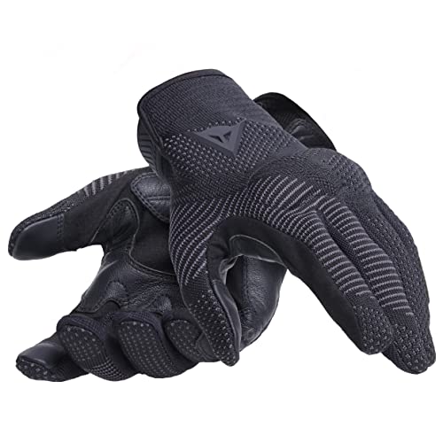 Dainese - Argon Gloves, Motorrad Handschuhe für Männer mit Knöchelschutz, Reißverschluß, Touchscreen Kompatibilität, Herren Motorrad Handschuhe XL, Schwarz