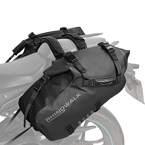 BAIGIO Satteltaschen für Motorrad Seitentasche Wasserdicht Doppelpack 14-28L Doppelte Hecktaschen Motorrad Gepäck Taschen Heck Motorradtaschen Gepäcktaschen Kofferraumtasche Gepäckträgertaschen hinten