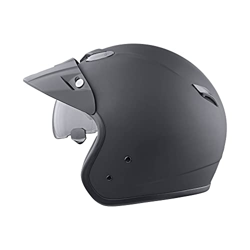 MTR Jet Sun Jethelm mit Sonnenblende, ECE Zertifiziert, Mopedhelm mit Helmschirm, Herren & Damen Helm Motorrad, L, Leichter Jethelm mit Visier, Ideal als Rollerhelm & Vespahelm