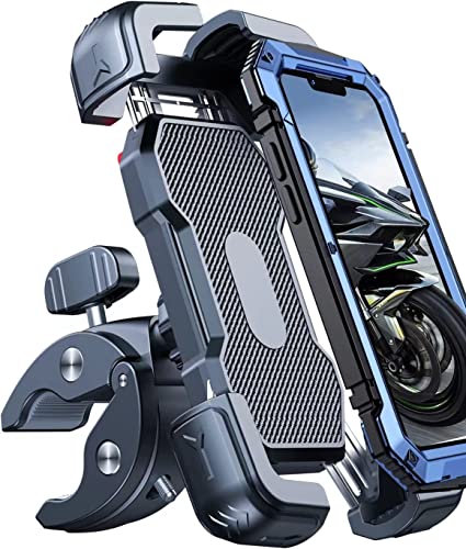Bovemanx Handyhalterung Motorrad, [150mph Wind Anti-vibriert] [7,2 Zoll Großes Telefon freundlich] Fahrrad Handy Halterung Lenker, [5s Installieren] Handyhalter Fahrrad, kompatibel mit iPhone