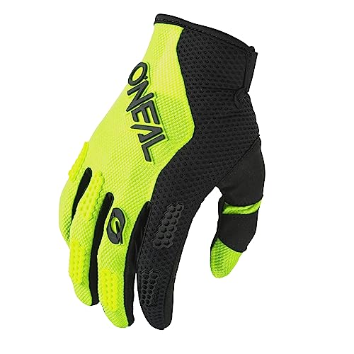 O'NEAL | Fahrrad- & Motocross-Handschuhe | MX MTB FR Downhill | Passform, Luftdurchlässiges Material | Element Glove RACEWEAR V.24 | Erwachsene | Schwarz Neon-Gelb | Größe L