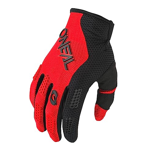 O'NEAL | Fahrrad- & Motocross-Handschuhe | MX MTB FR Downhill | Passform, Luftdurchlässiges Material | Element Youth Glove RACEWEAR V.24 | Schwarz Rot | Größe L