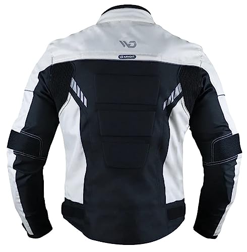 WMW WALI MOTO WEAR motorradjacke herren mit protektoren wasserdicht, Weiß, Bikerjacke, Scooterjacke (as3, alpha, x_l, regular, regular)