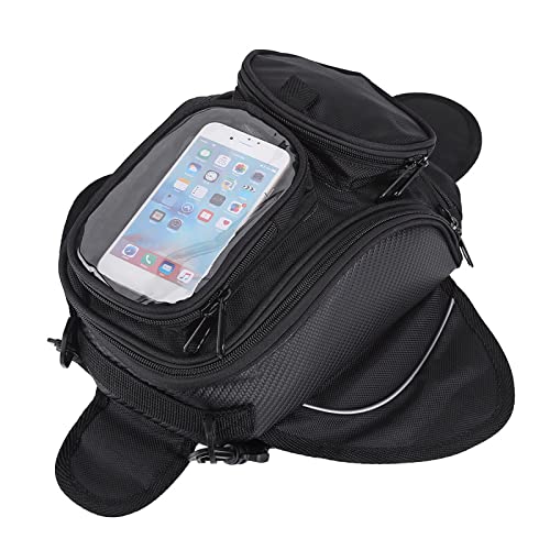 Ejoyous Motorrad Tankrucksack, Magnetische Tanktasche Wasserdicht Tank Tasche Schwanz Motorradtasche mit Klarsichtfenster für Motorrad Navi Handy Universal Satteltasche mit Großen Fenster