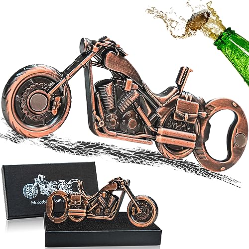 ZONSUSE Magnetischer Motorrad Flaschenöffner,Magnetisch Vintage Motorrad Bieröffner, Lustig Motorrad Geschenke für Männer Frauen Bierliebhaber Vater Papa Ehemann Geburtstag Festival Weihnachten (B-2)