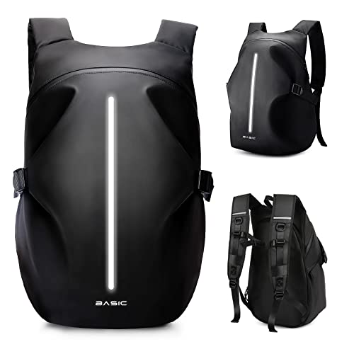 Motorradrucksäcke für Herren, wasserdichter Helmrucksack, Motorradzubehör, Laptoptaschen, Reiserucksäcke, Schultaschen für Studenten,Schwarz L