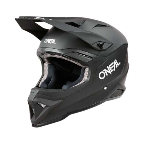 O'NEAL | Motocross-Helm | MX Enduro Motorrad | ABS-Schale, , Lüftungsöffnungen für optimale Belüftung und Kühlung | 1SRS Helmet SOLID V.24 | Erwachsene | Schwarz | Größe L