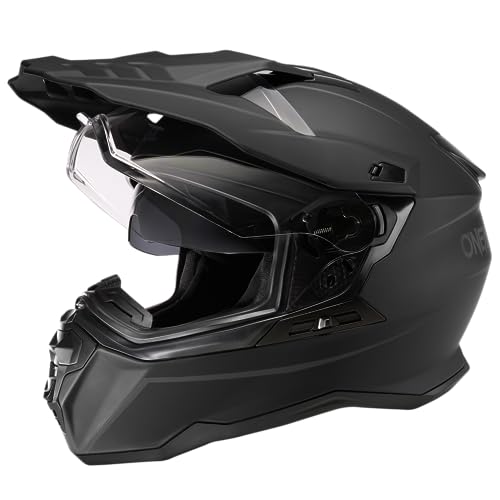O'NEAL | Motorradhelm | Enduro Touring Adventure Street | Guter Fit, Pinlock & Bluetooth fähig, integrierte Sonnenblende| D-SRS Helmet Solid V.24 | Erwachsene | Schwarz | Größe XXL
